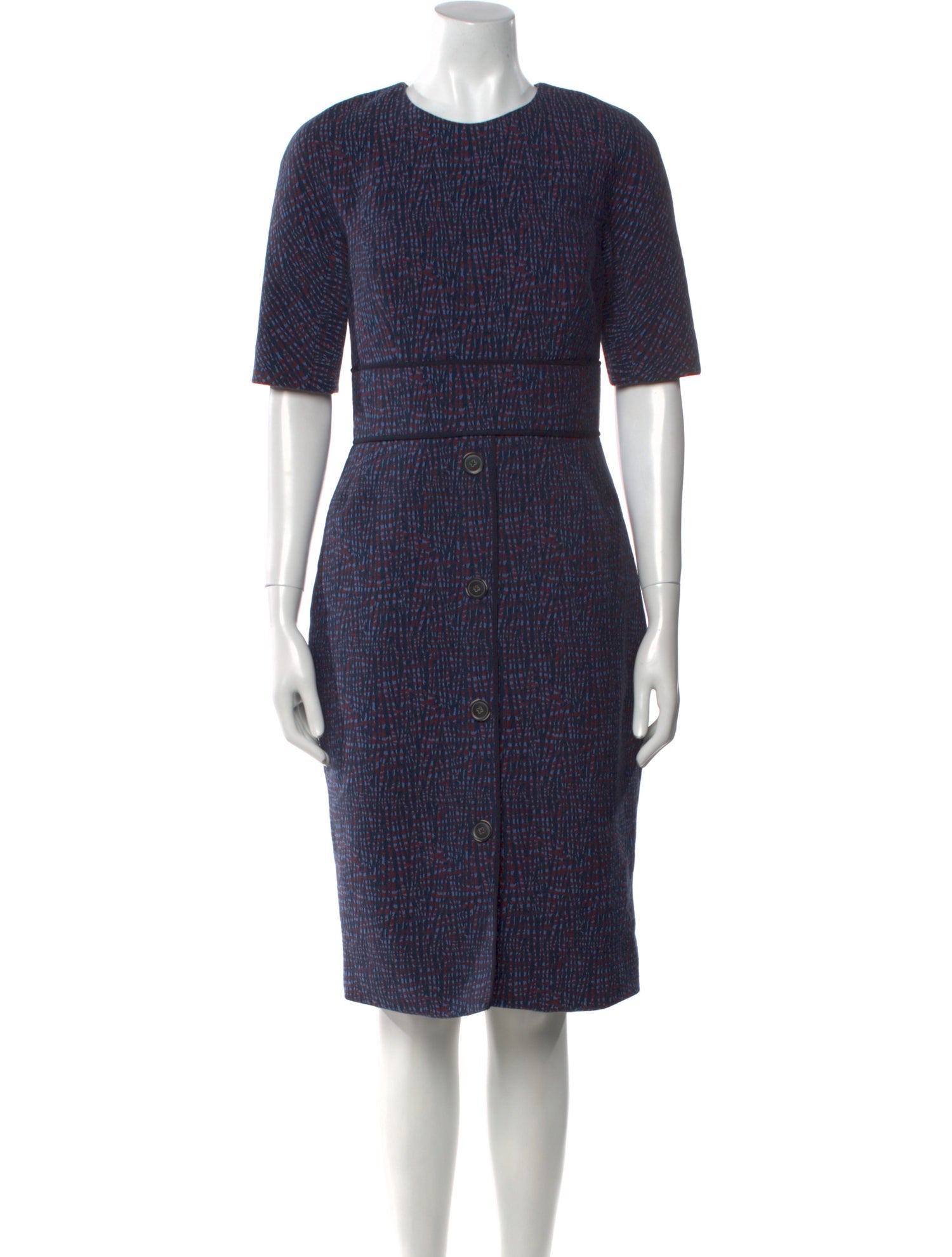 Lela Rose Crew Neck Knee-Length Dress