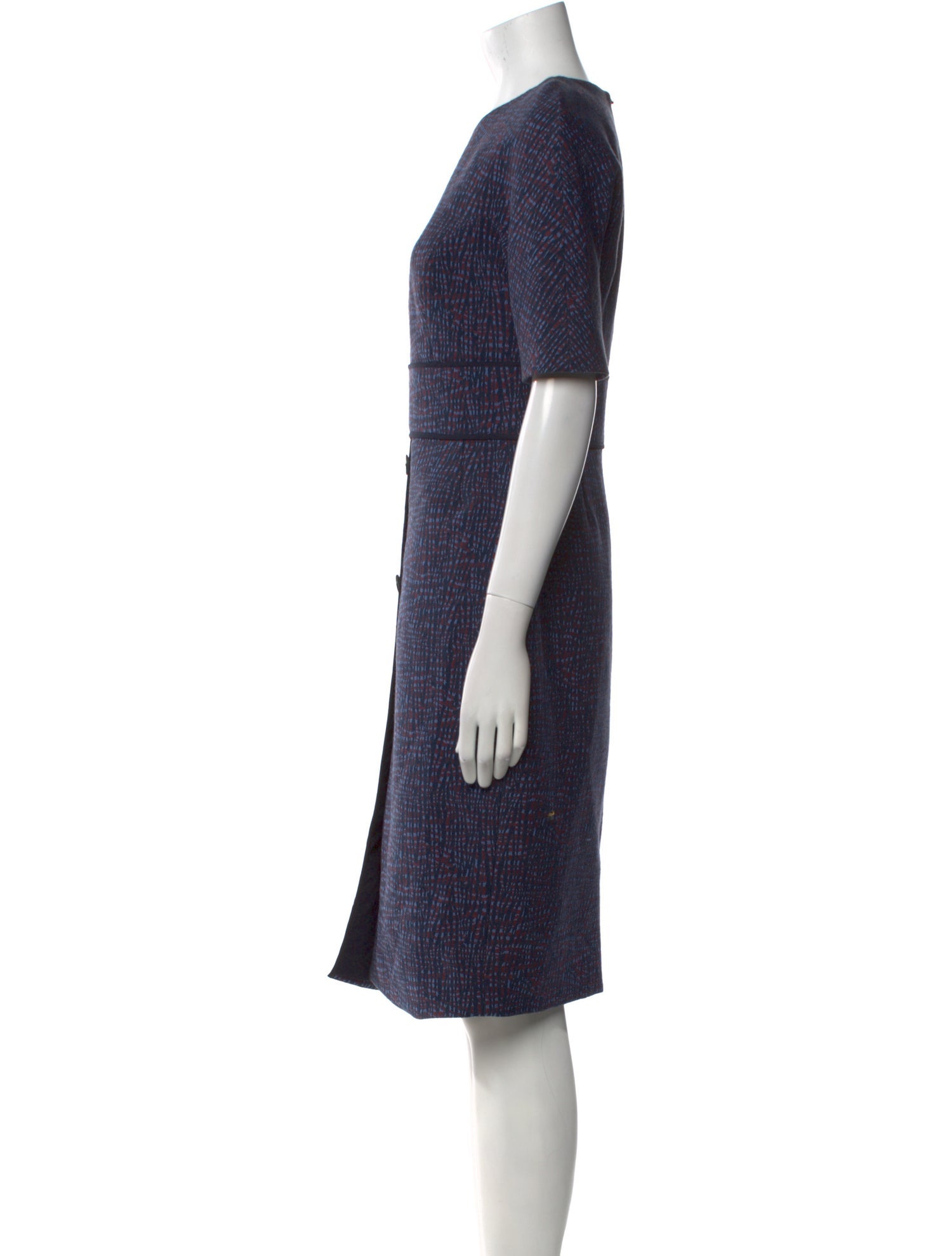 Lela Rose Crew Neck Knee-Length Dress