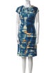 Lela Rose Printed Knee-Length Dress