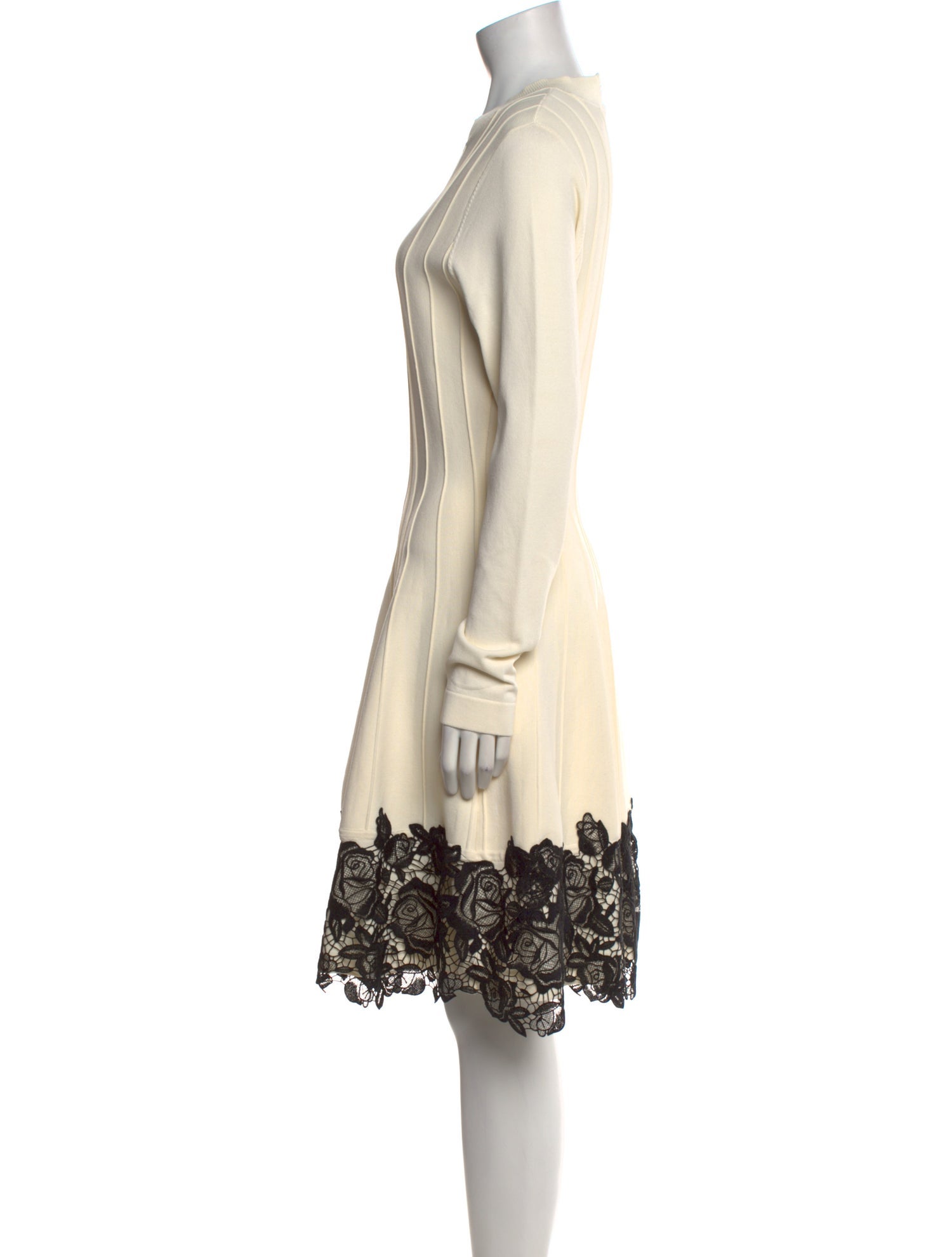 Lela Rose Lace Pattern Knee-Length Dress