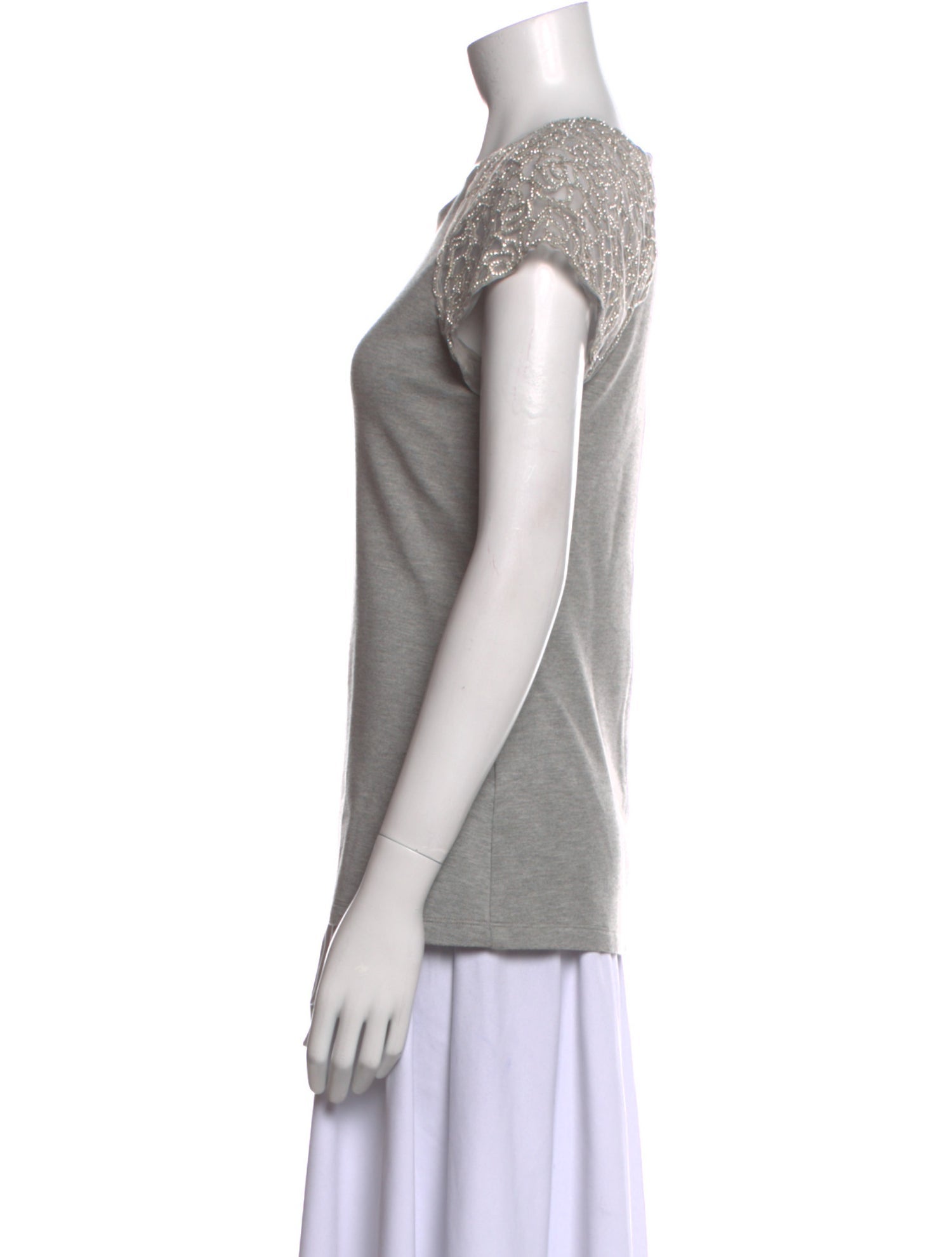 Lela Rose Crew Neck Short Sleeve T-Shirt