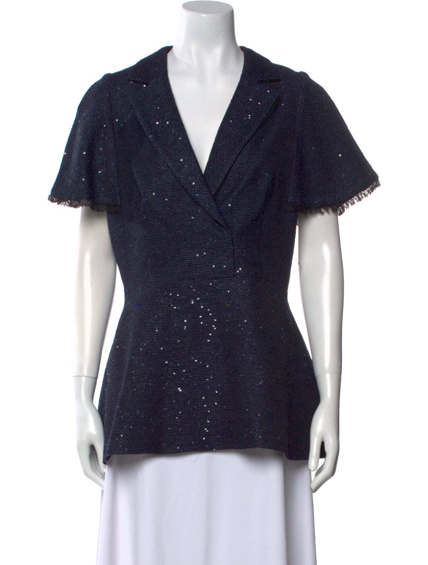 Lela Rose V-Neck Short Sleeve Blouse w/ Tags