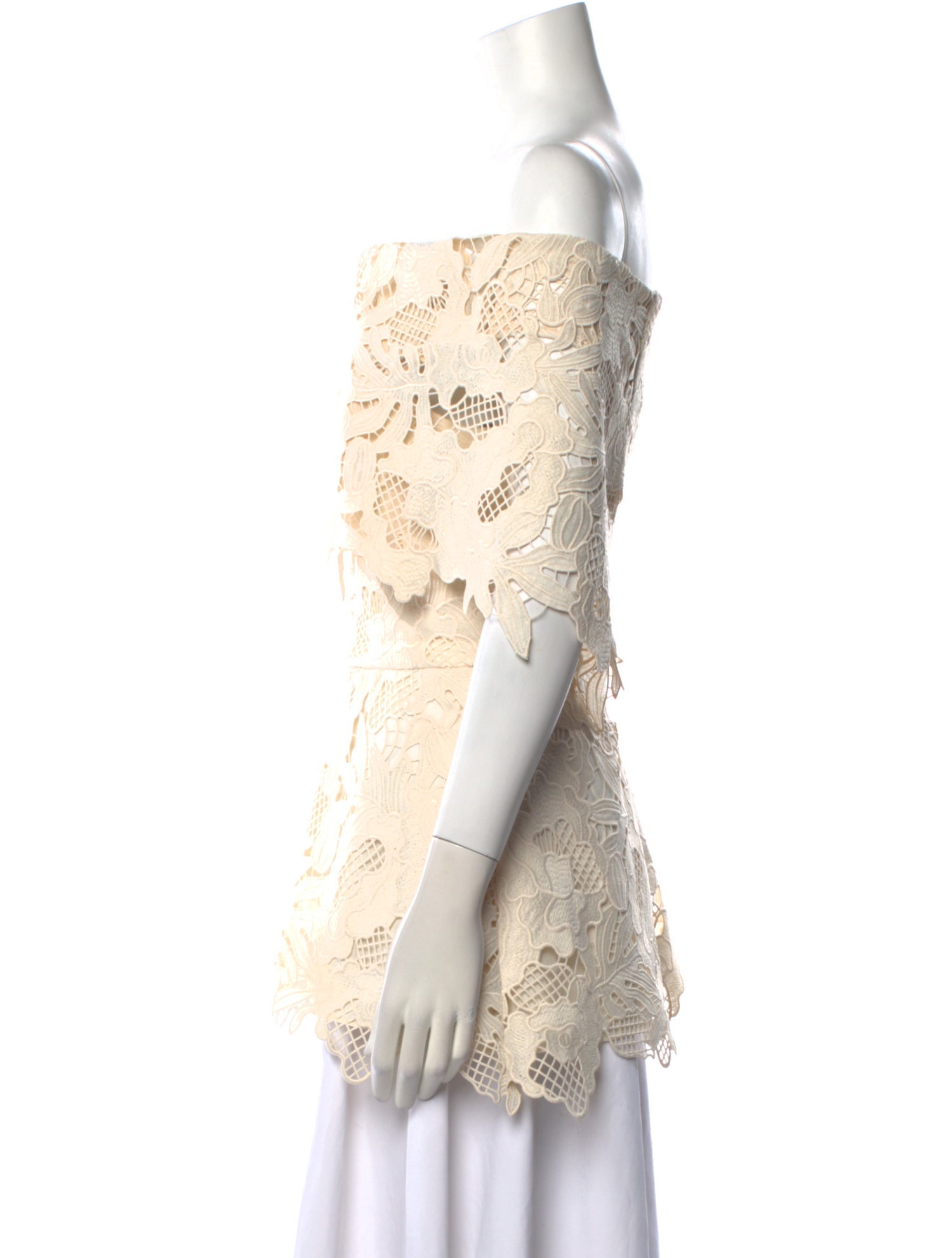 Lela Rose Lace Pattern Off-The-Shoulder Blouse