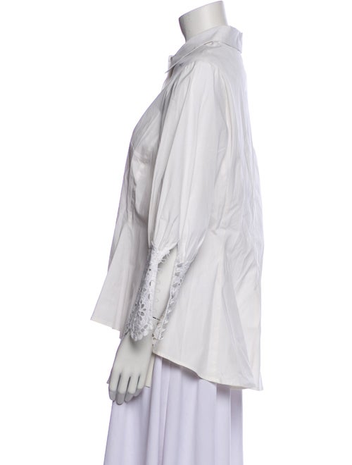 Lela Rose Long Sleeve Button-Up Top