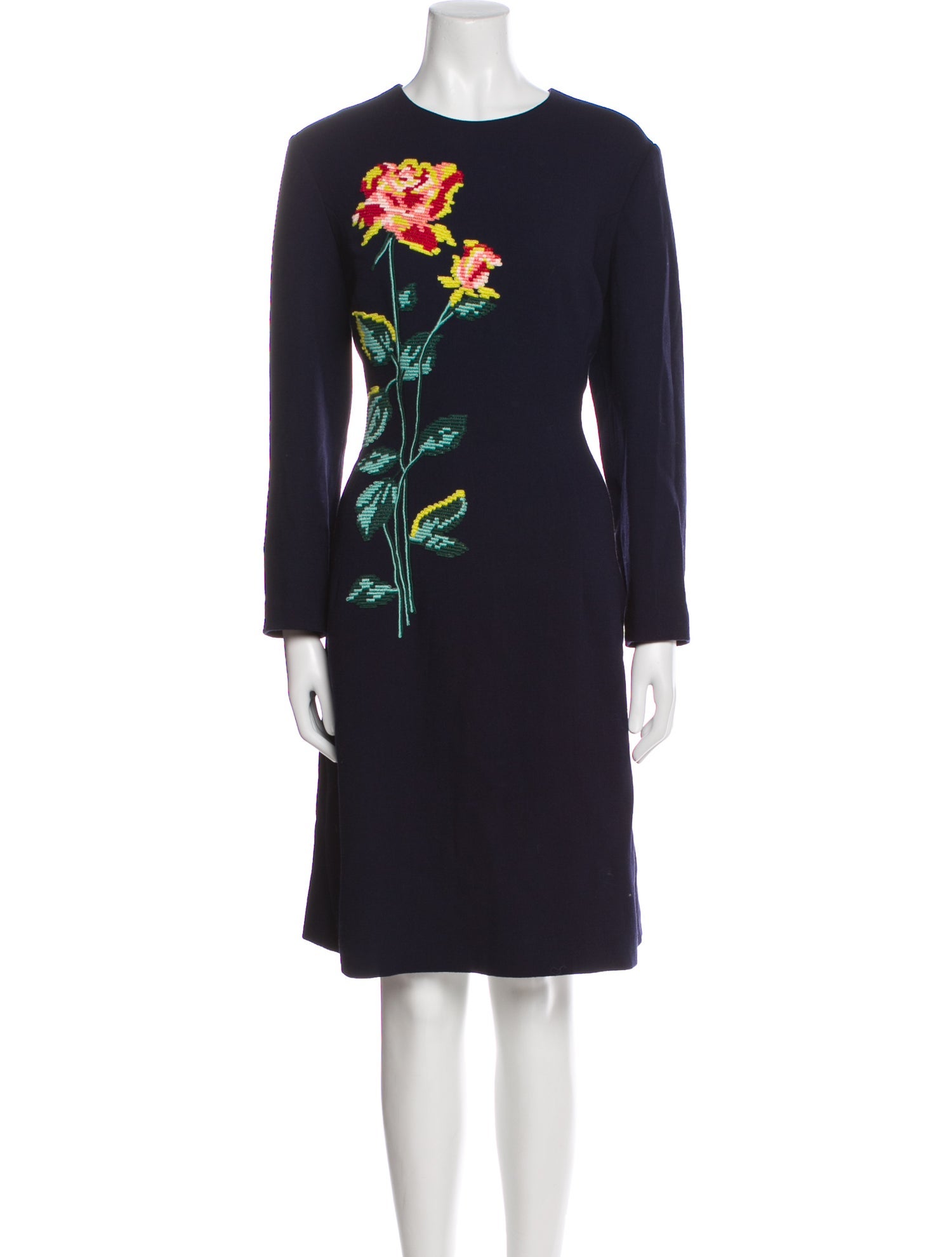 Lela Rose Floral Print Knee-Length Dress