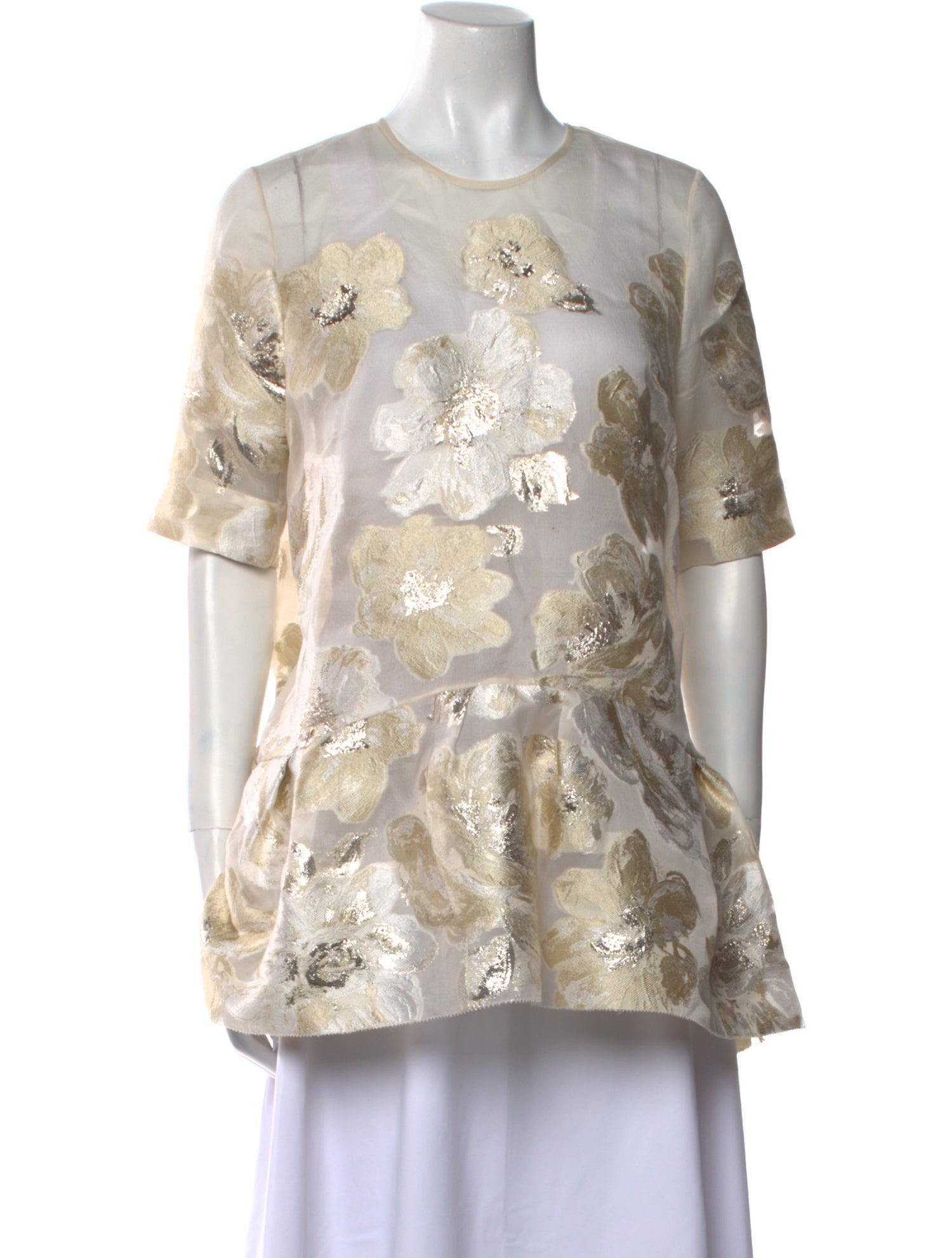 Lela Rose Printed Crew Neck Tunic