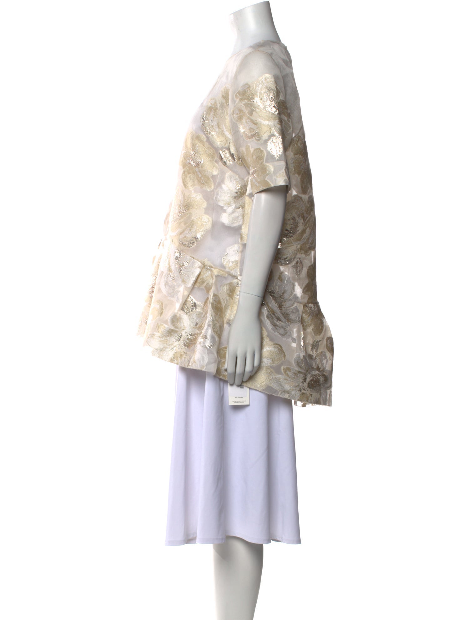 Lela Rose Printed Crew Neck Tunic