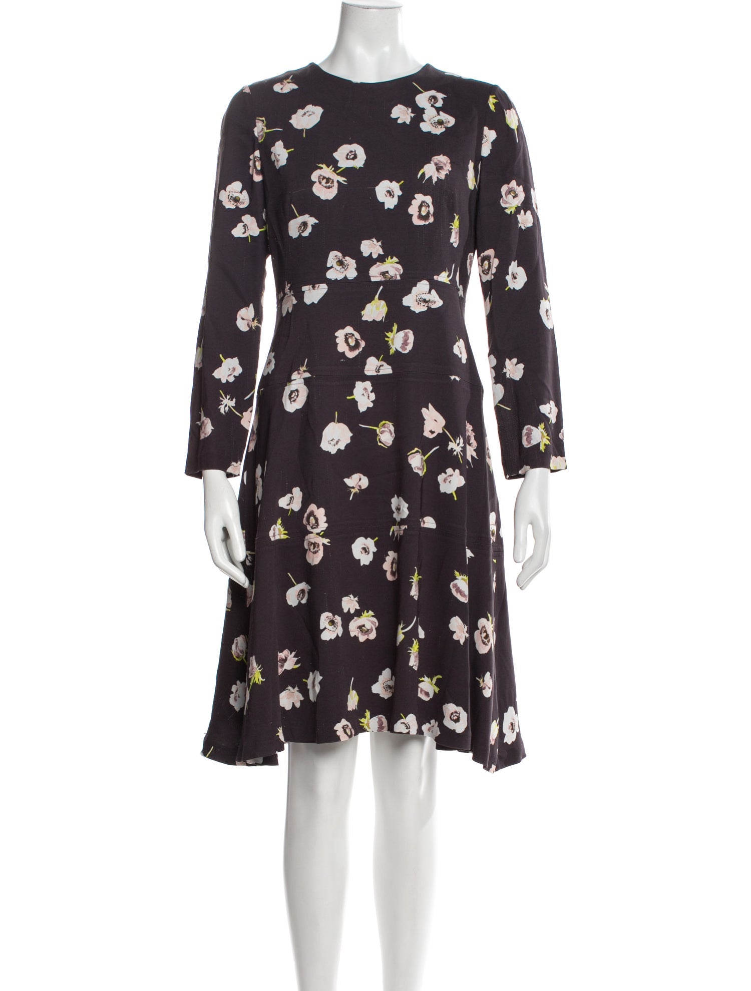 Lela Rose Floral Print Knee-Length Dress