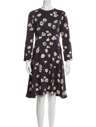 Lela Rose Floral Print Knee-Length Dress