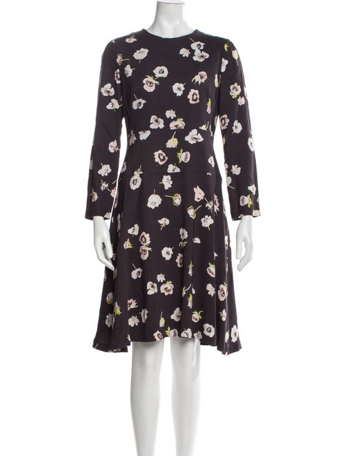 Lela Rose Floral Print Knee-Length Dress