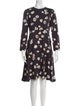 Lela Rose Floral Print Knee-Length Dress