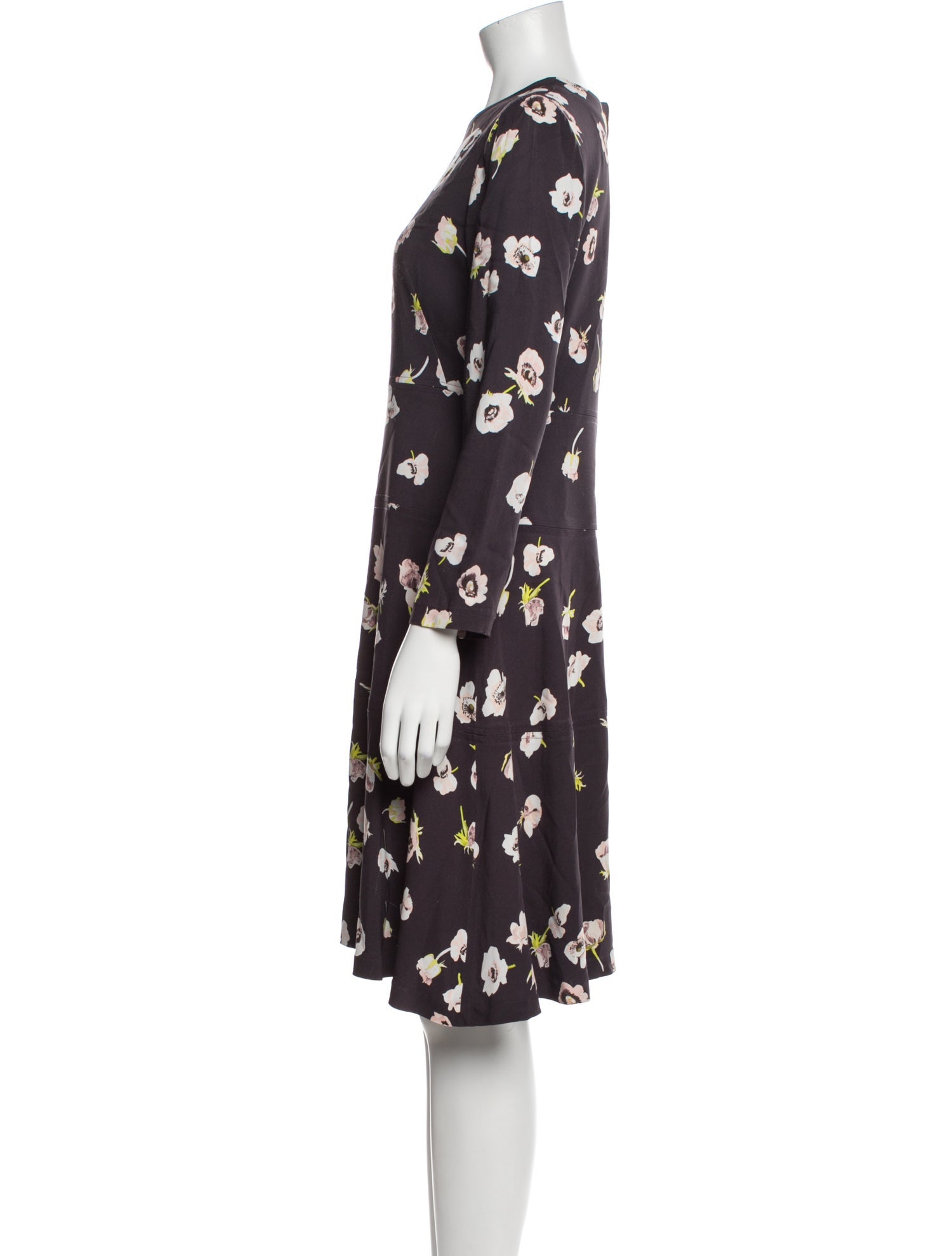 Lela Rose Floral Print Knee-Length Dress