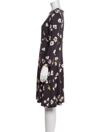 Lela Rose Floral Print Knee-Length Dress