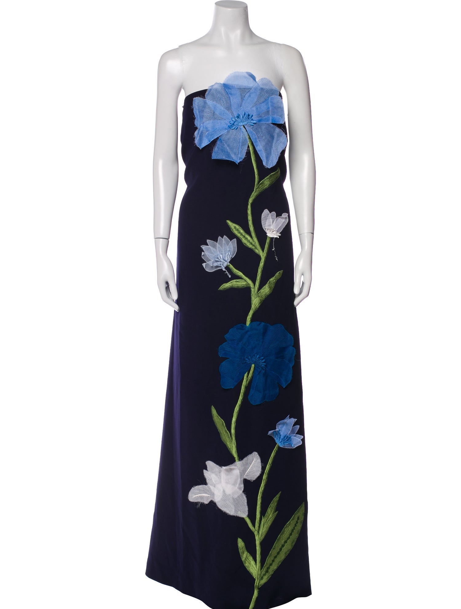 Lela Rose Floral Print Long Dress