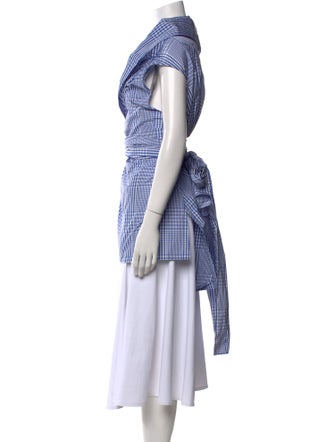 Lela Rose Plaid Print Asymmetrical Tunic