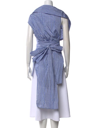 Lela Rose Plaid Print Asymmetrical Tunic