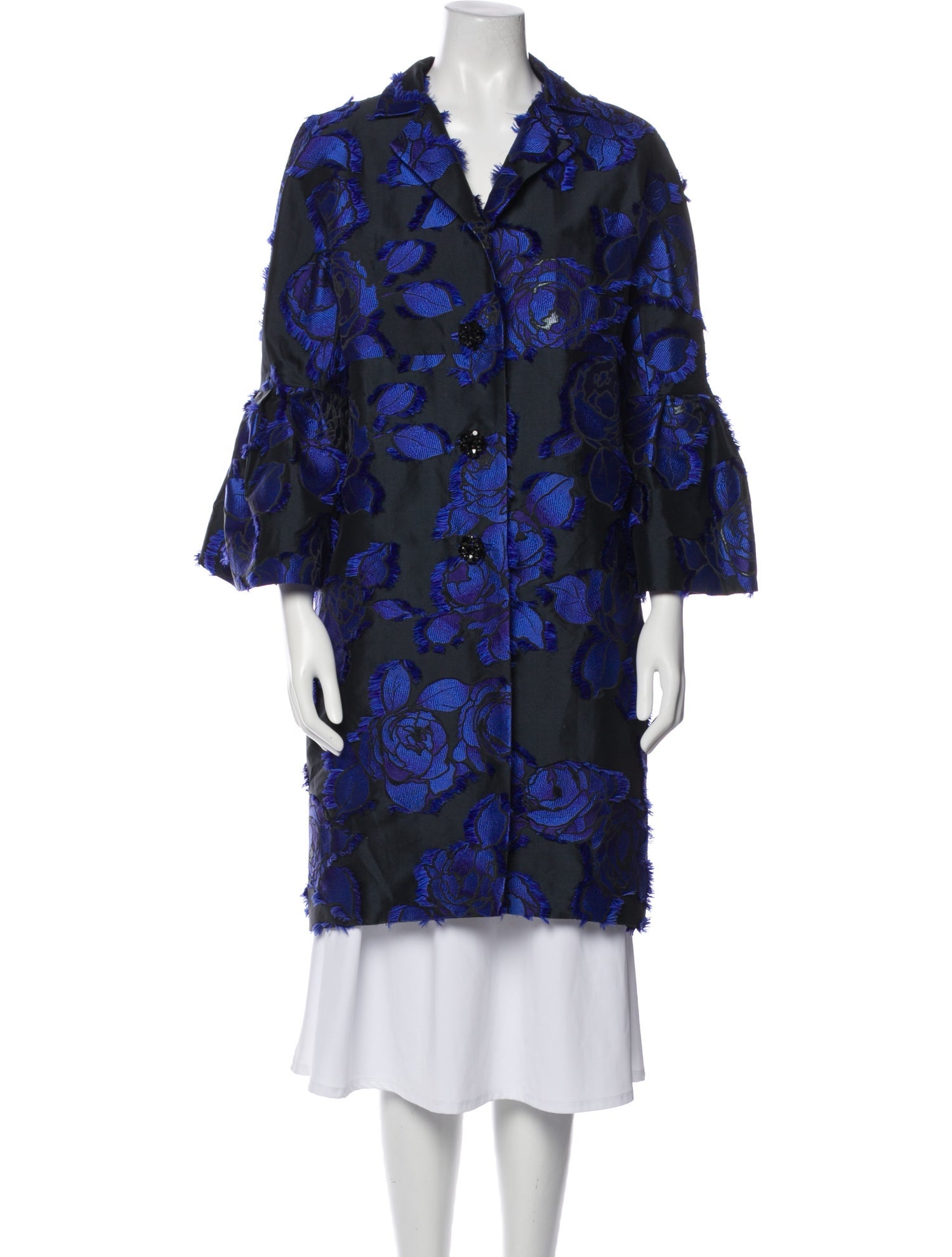 Lela Rose Floral Print Coat