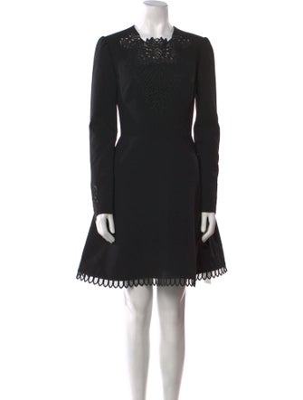 Lela Rose Square Neckline Mini Dress