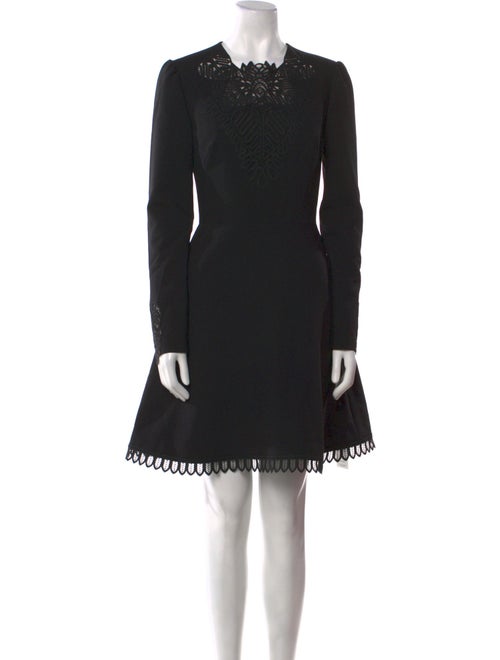 Lela Rose Square Neckline Mini Dress