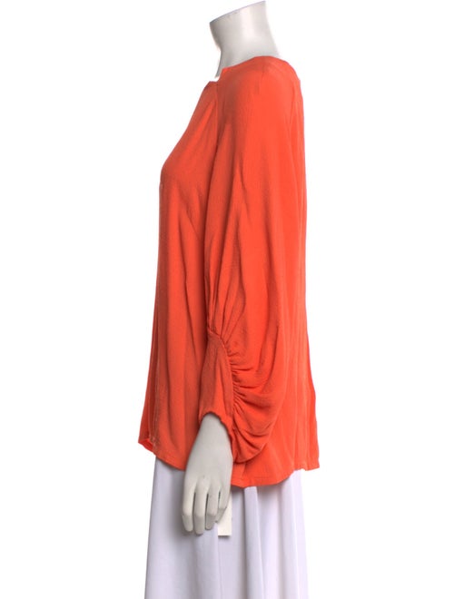 Lela Rose Crew Neck Three-Quarter Sleeve Blouse