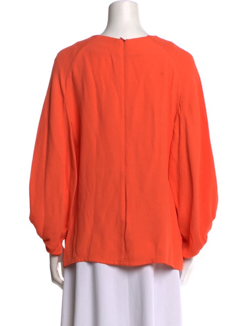 Lela Rose Crew Neck Three-Quarter Sleeve Blouse