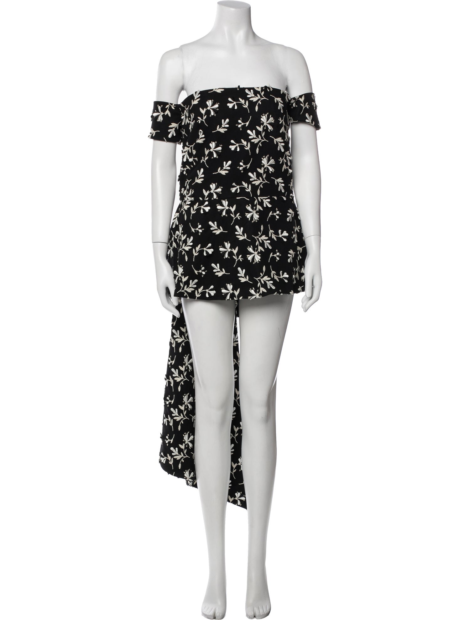 Lela Rose Floral Print Off-The-Shoulder Tunic w/ Tags