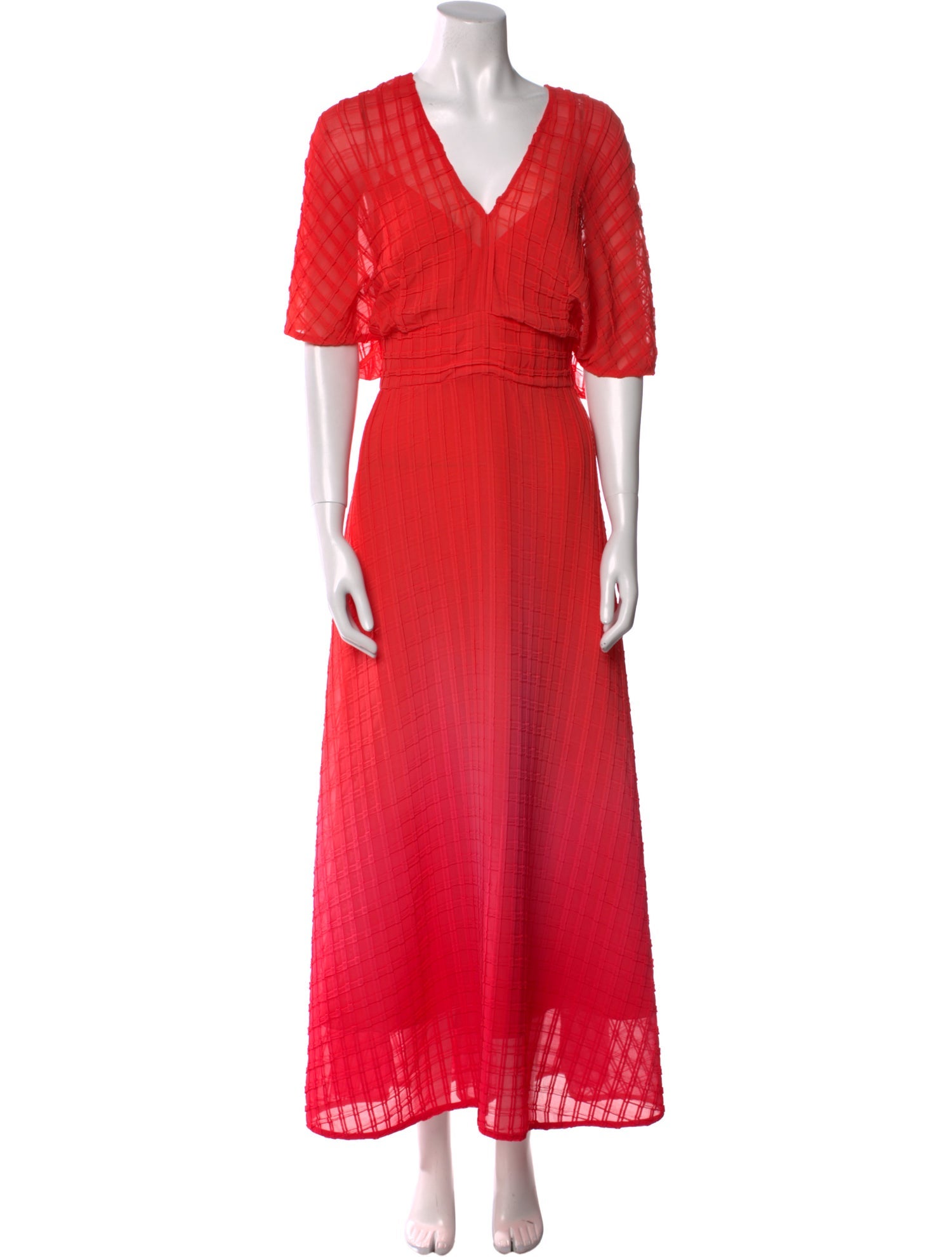Lela Rose V-Neck Long Dress