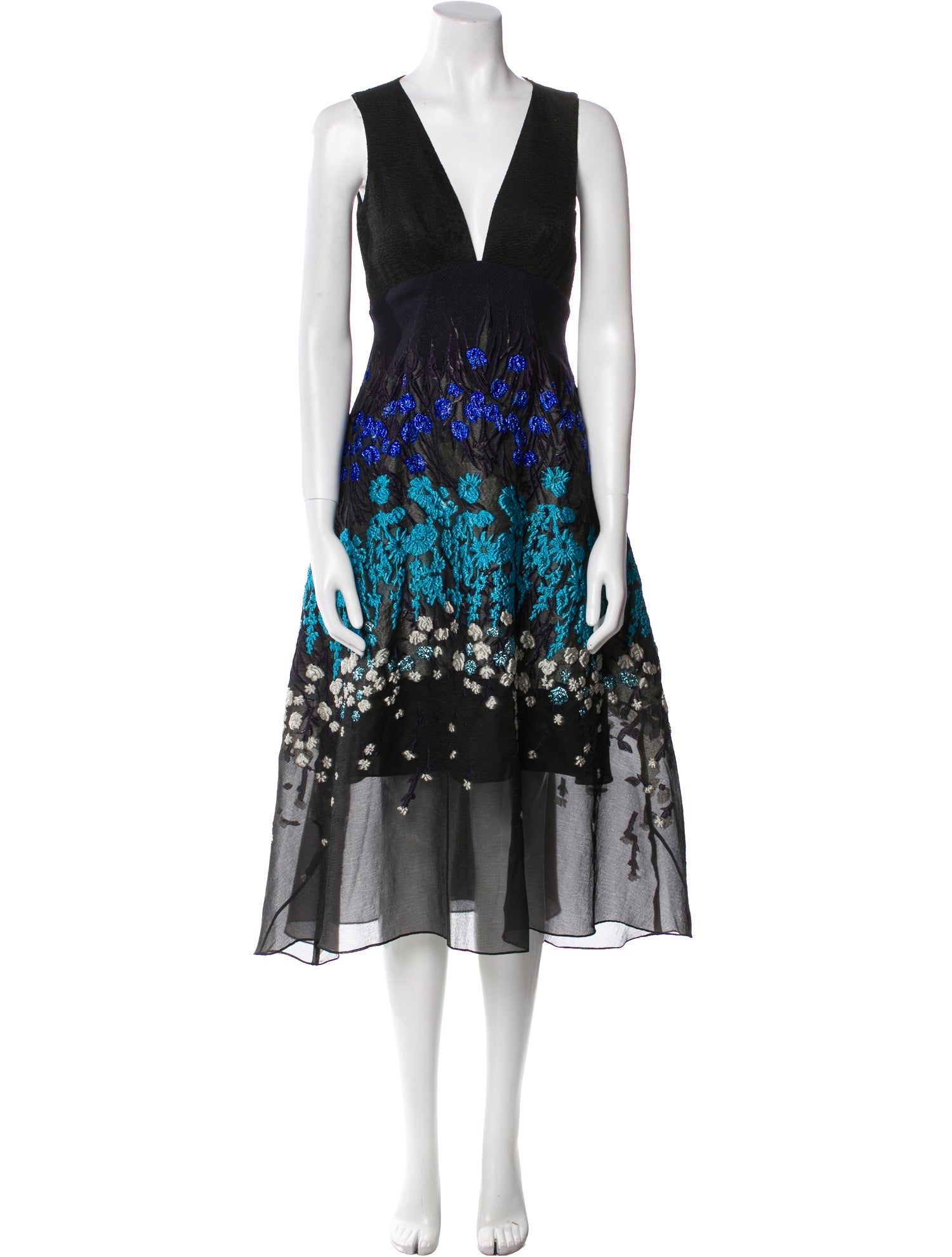 Lela Rose Printed Midi Length Dress