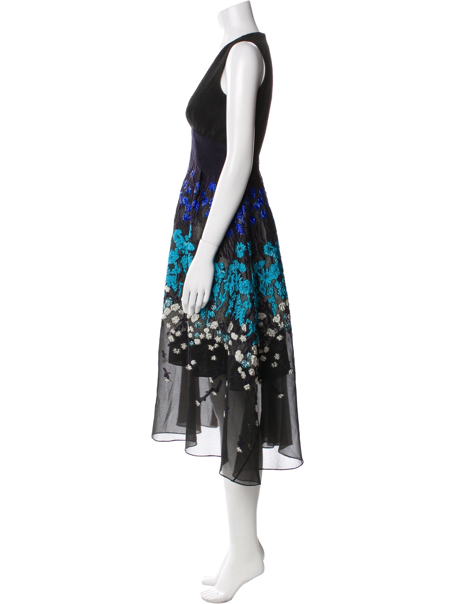 Lela Rose Printed Midi Length Dress