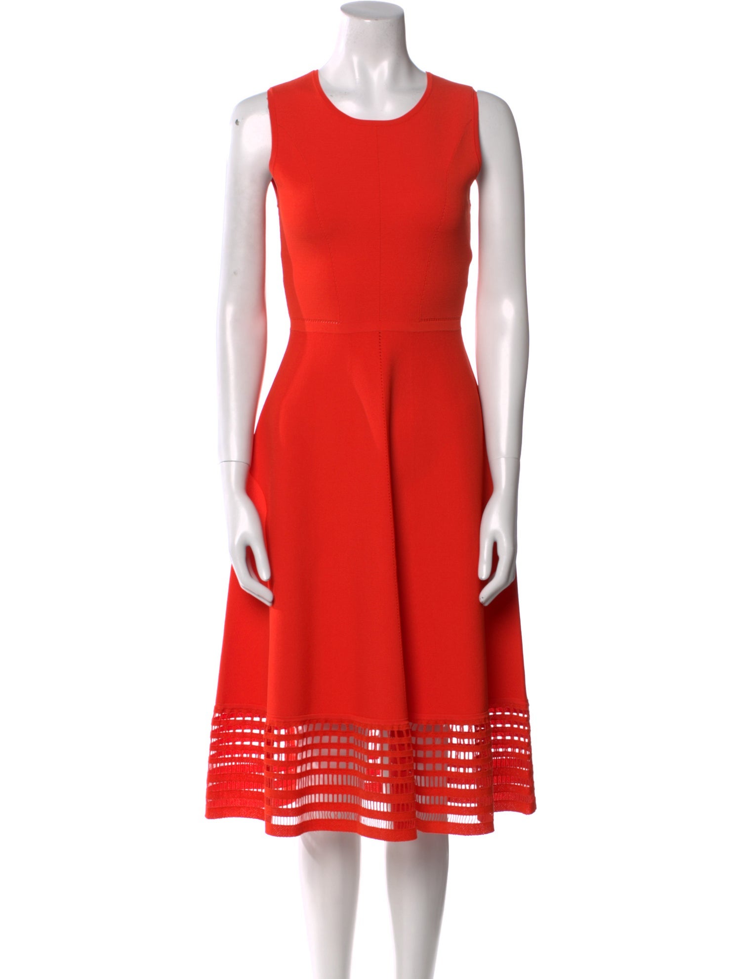 Lela Rose Crew Neck Midi Length Dress