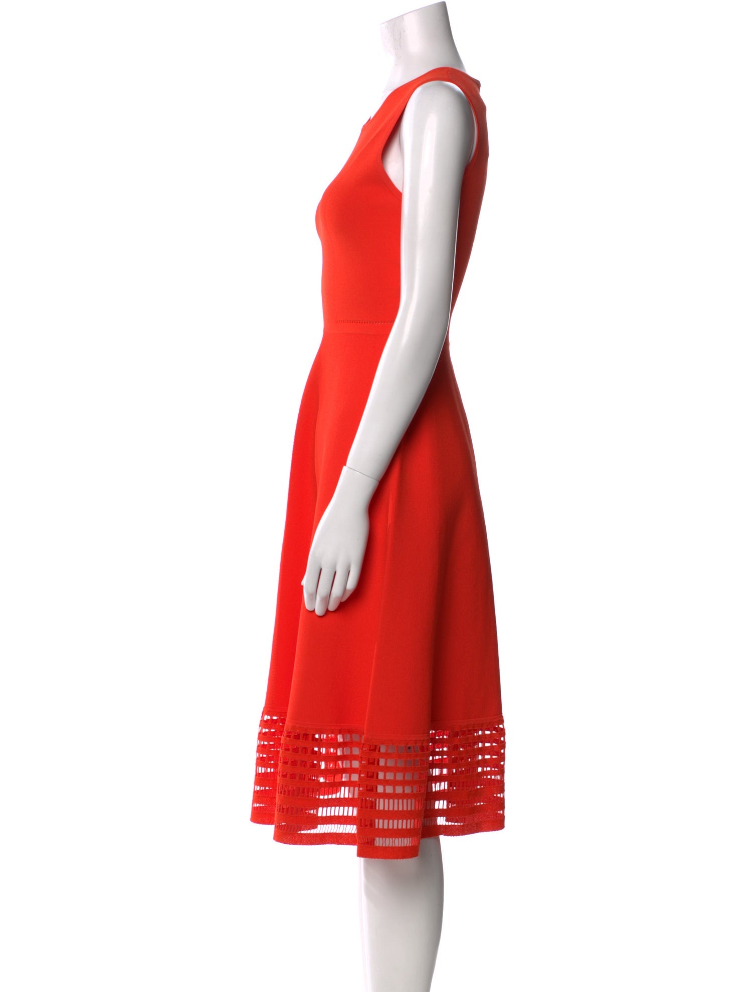 Lela Rose Crew Neck Midi Length Dress