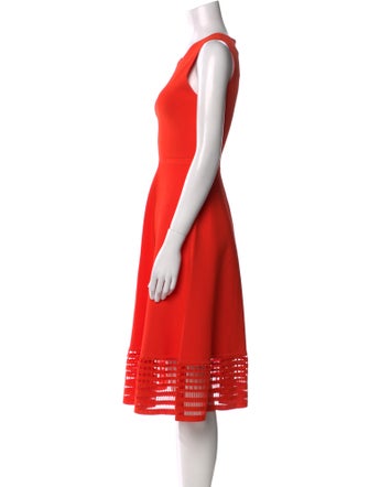 Lela Rose Crew Neck Midi Length Dress