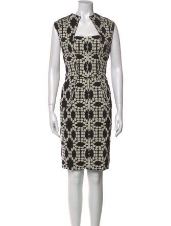 Lela Rose Printed Knee-Length Dress