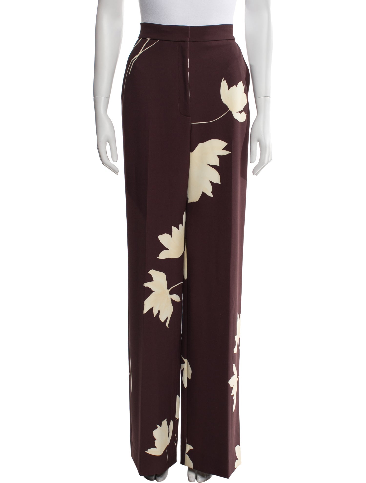 Lela Rose Floral Print Wide Leg Pants