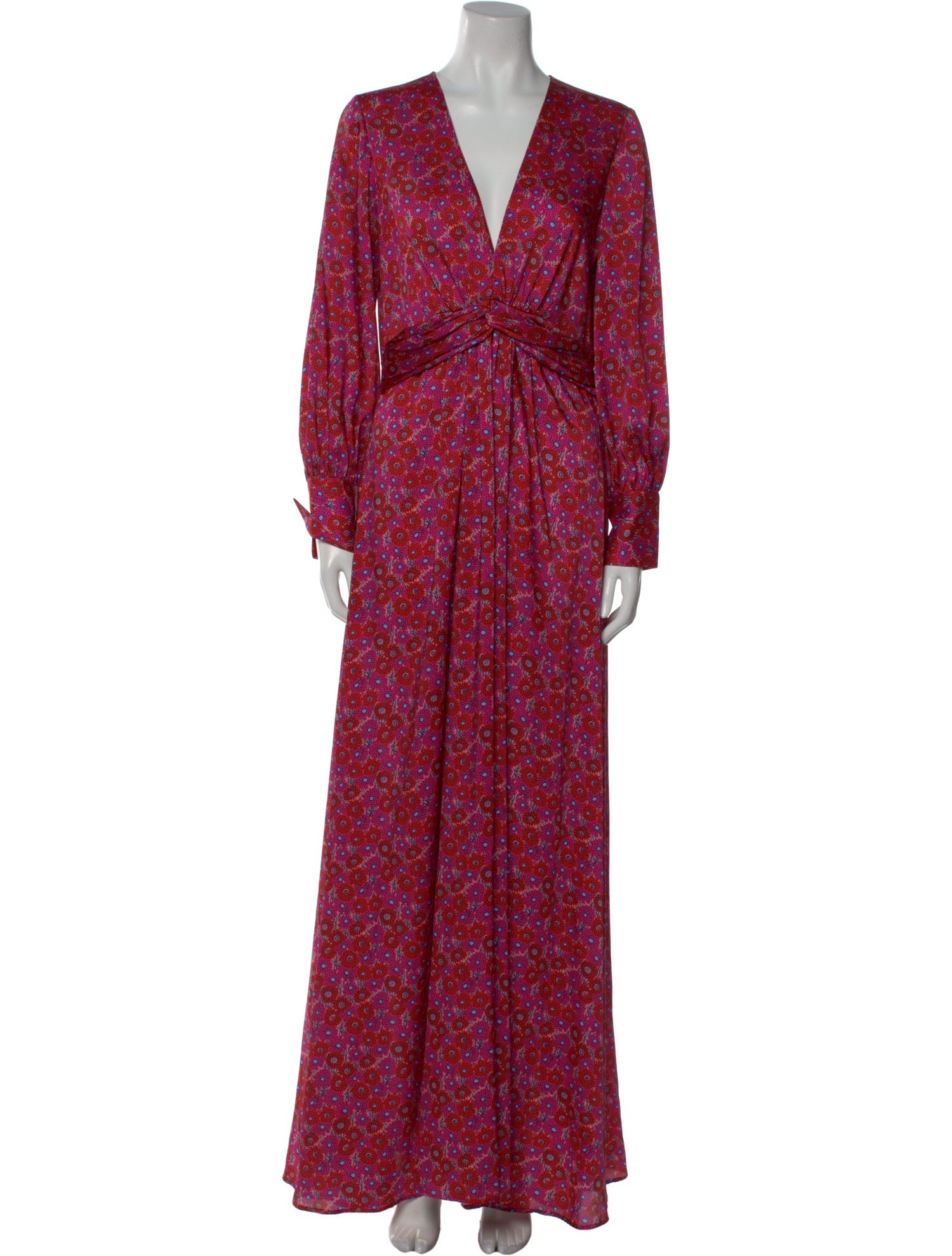 Lela Rose Floral Print Long Dress