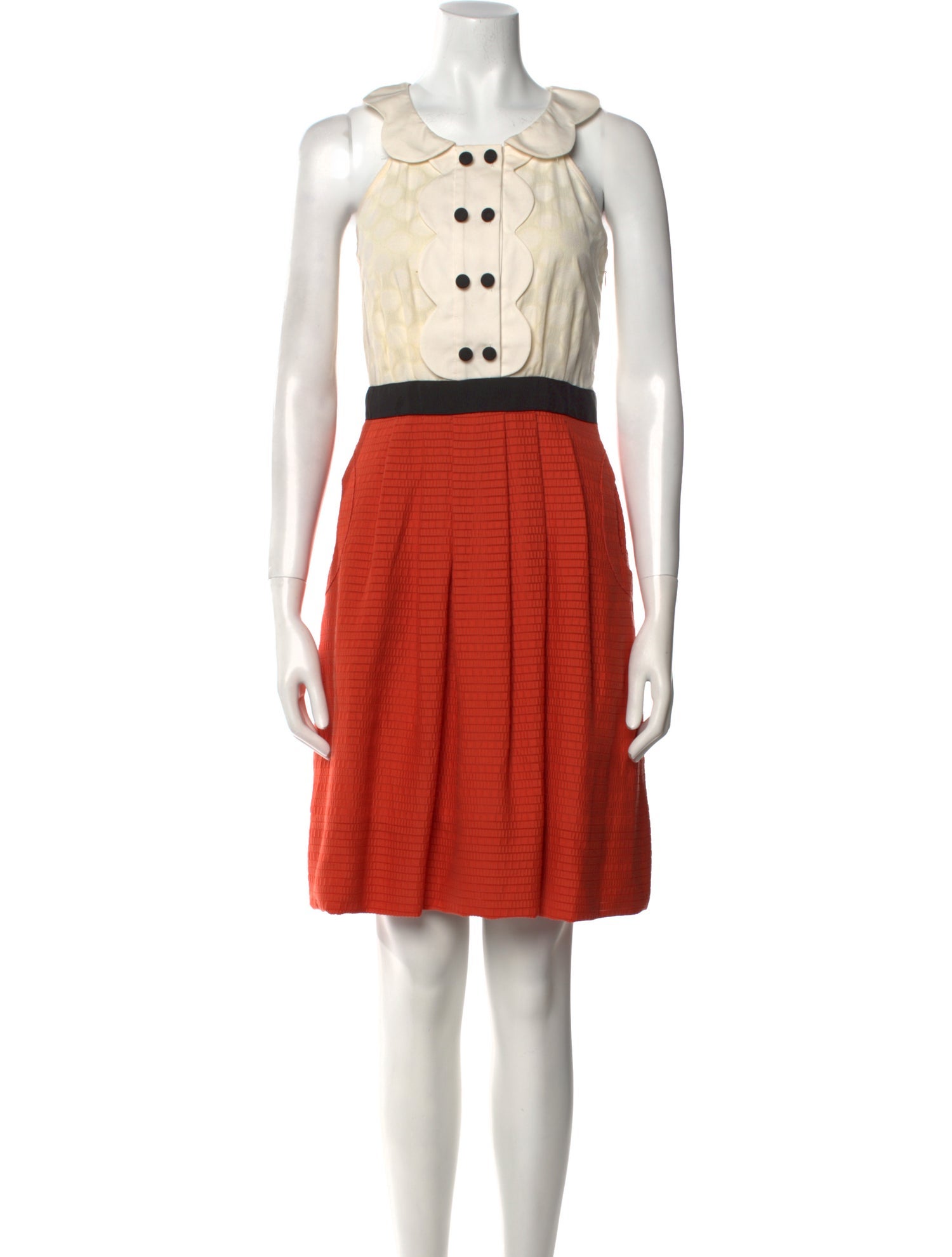 Lela Rose Colorblock Pattern Knee-Length Dress