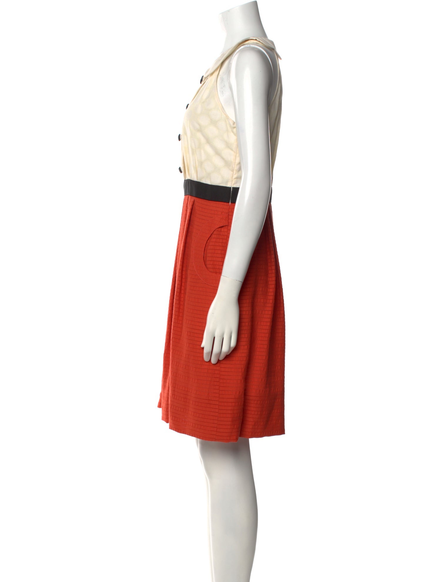 Lela Rose Colorblock Pattern Knee-Length Dress