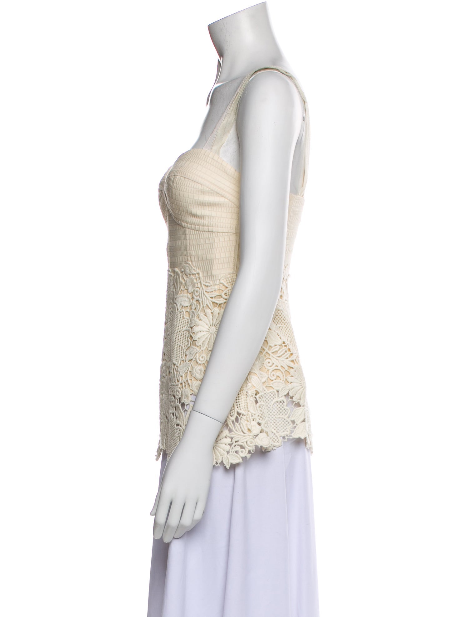 Lela Rose Square Neckline Sleeveless Top