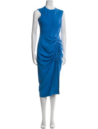 Lela Rose Crew Neck Midi Length Dress