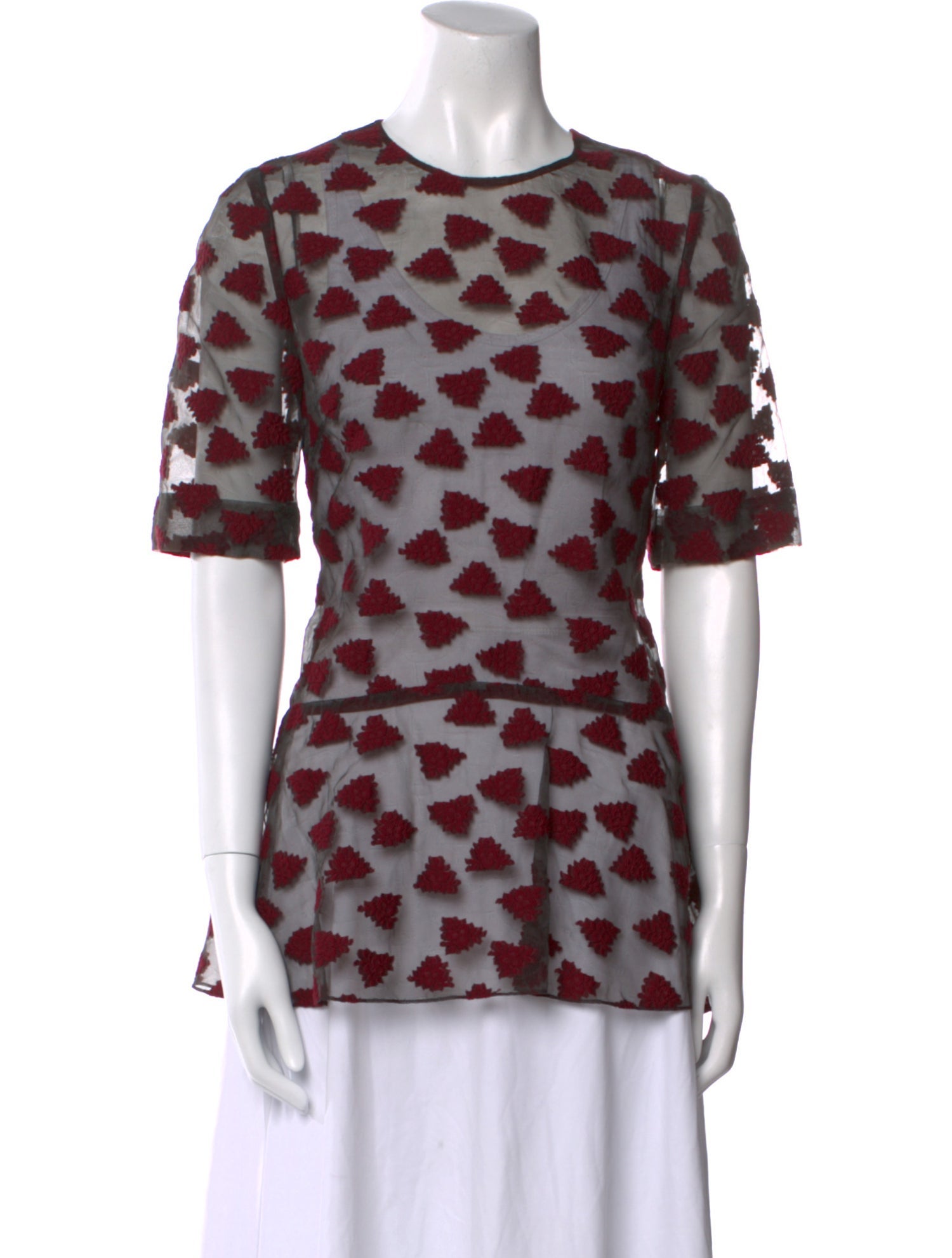 Lela Rose Printed Crew Neck T-Shirt