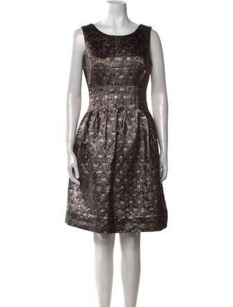 Lela Rose Bateau Neckline Knee-Length Dress