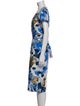 Lela Rose Floral Print Midi Length Dress