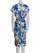 Lela Rose Floral Print Midi Length Dress