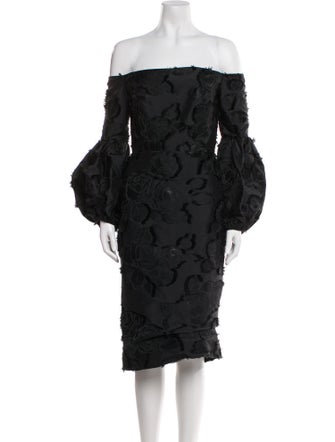 Lela Rose Patterned Knee-Length Dress