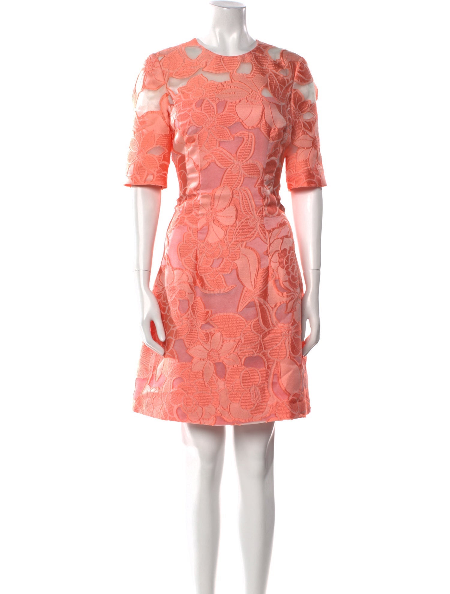 Lela Rose Lace Pattern Knee-Length Dress