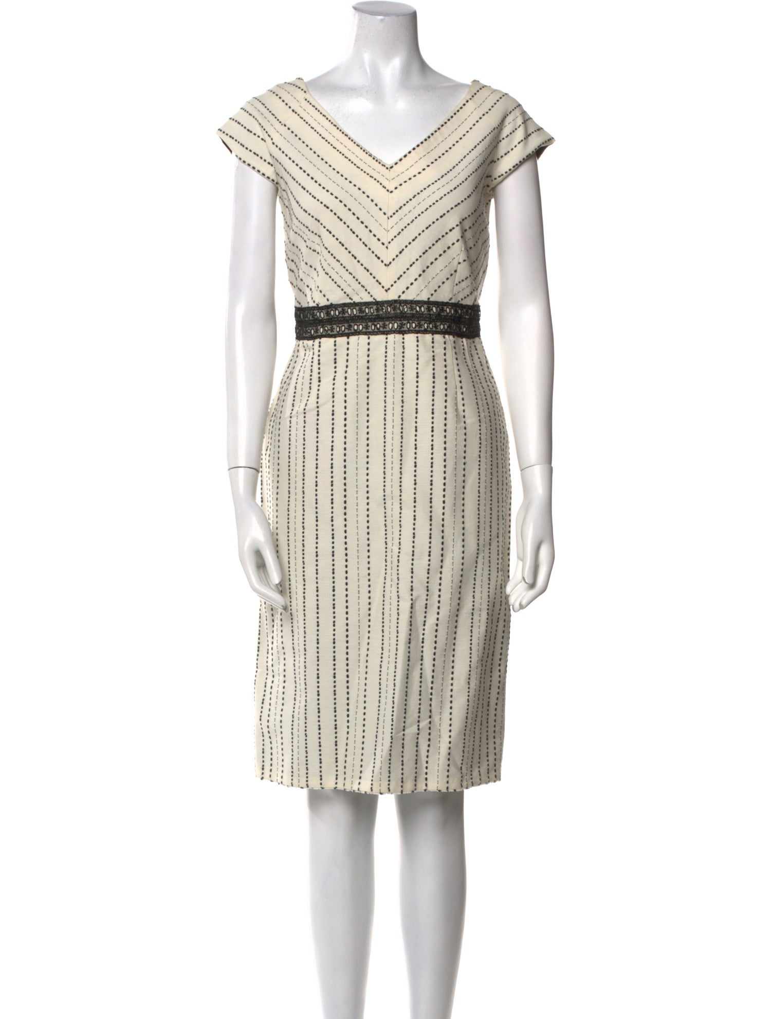 Lela Rose Striped Knee-Length Dress