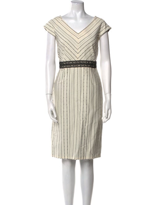 Lela Rose Striped Knee-Length Dress