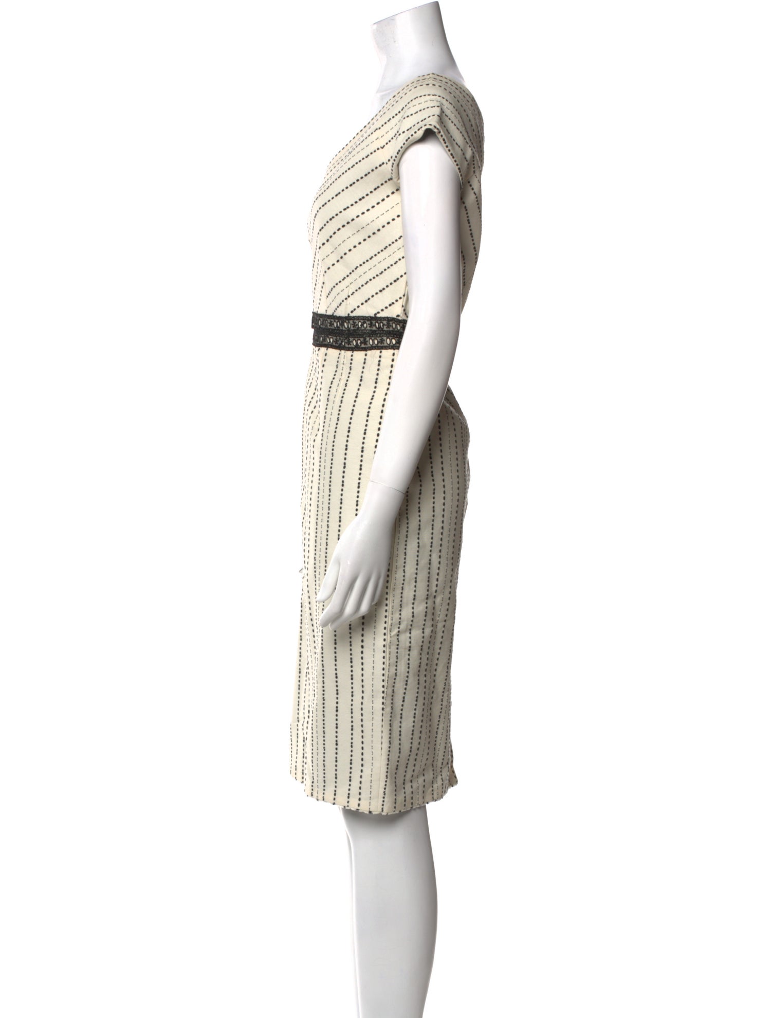 Lela Rose Striped Knee-Length Dress