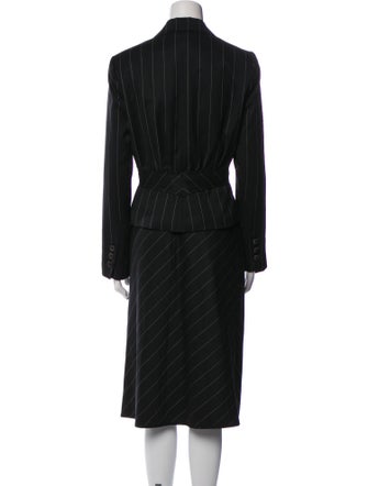 Lela Rose Wool Striped Pant Set