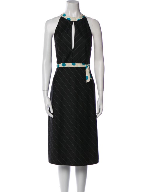 Lela Rose Wool Striped Pant Set